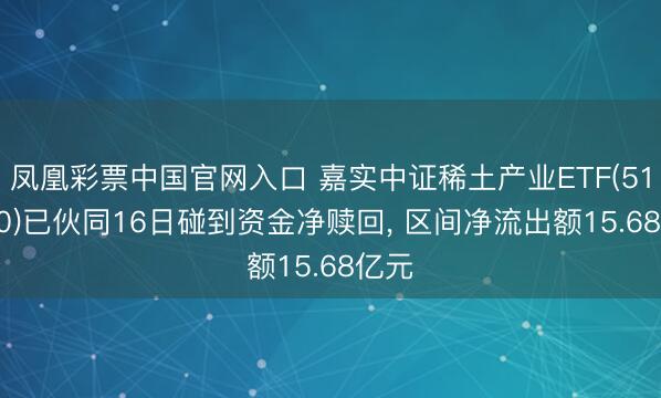 凤凰彩票中国官网入口 嘉实中证稀土产业ETF(516150)已伙同16日碰到资金净赎回， 区间净流出额15.68亿元
