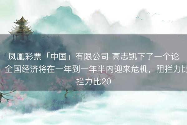 凤凰彩票「中国」有限公司 高志凯下了一个论断：全国经济将在一年到一年半内迎来危机，阻拦力比20