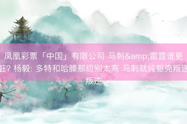 凤凰彩票「中国」有限公司 马刺&雷霆谁更脏? 杨毅: 多特和哈滕那级别太高 马刺就纯躯壳叛逆