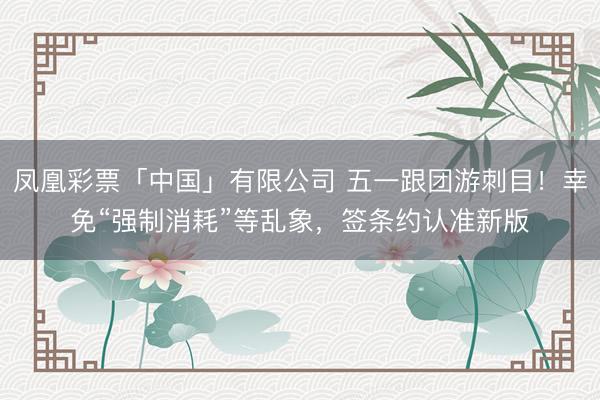 凤凰彩票「中国」有限公司 五一跟团游刺目！幸免“强制消耗”等乱象，签条约认准新版